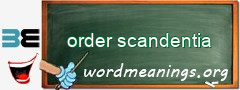 WordMeaning blackboard for order scandentia